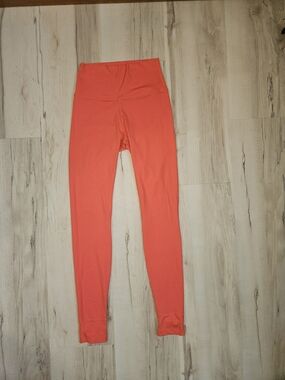 Savvi Crane High Rise Stirrup Leggings Medium Vibrant Orange Coral Yoga Pants